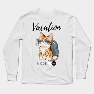 Vacation Mode ON Cute Cat Long Sleeve T-Shirt